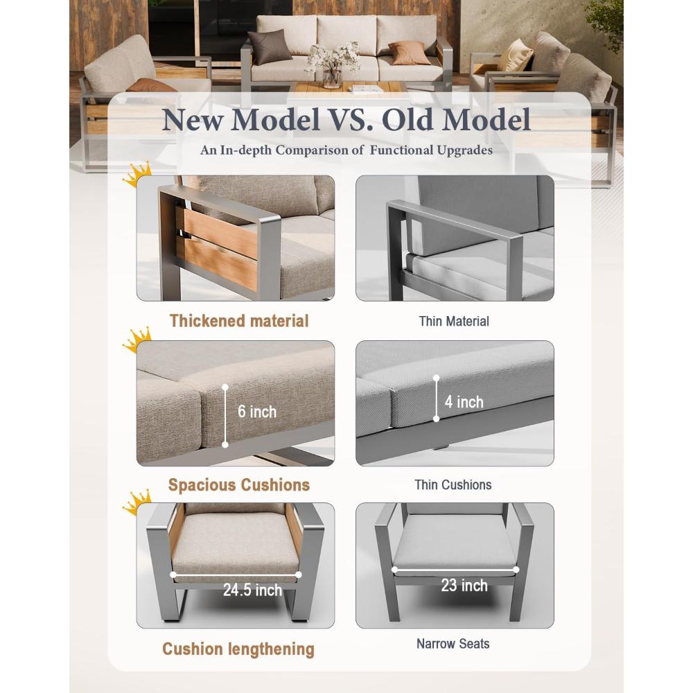 Aluminum Loveseat With Washable Thick Cushion - Image 2