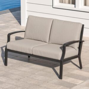 Modern Never-Rust Aluminum Outdoor Loveseat