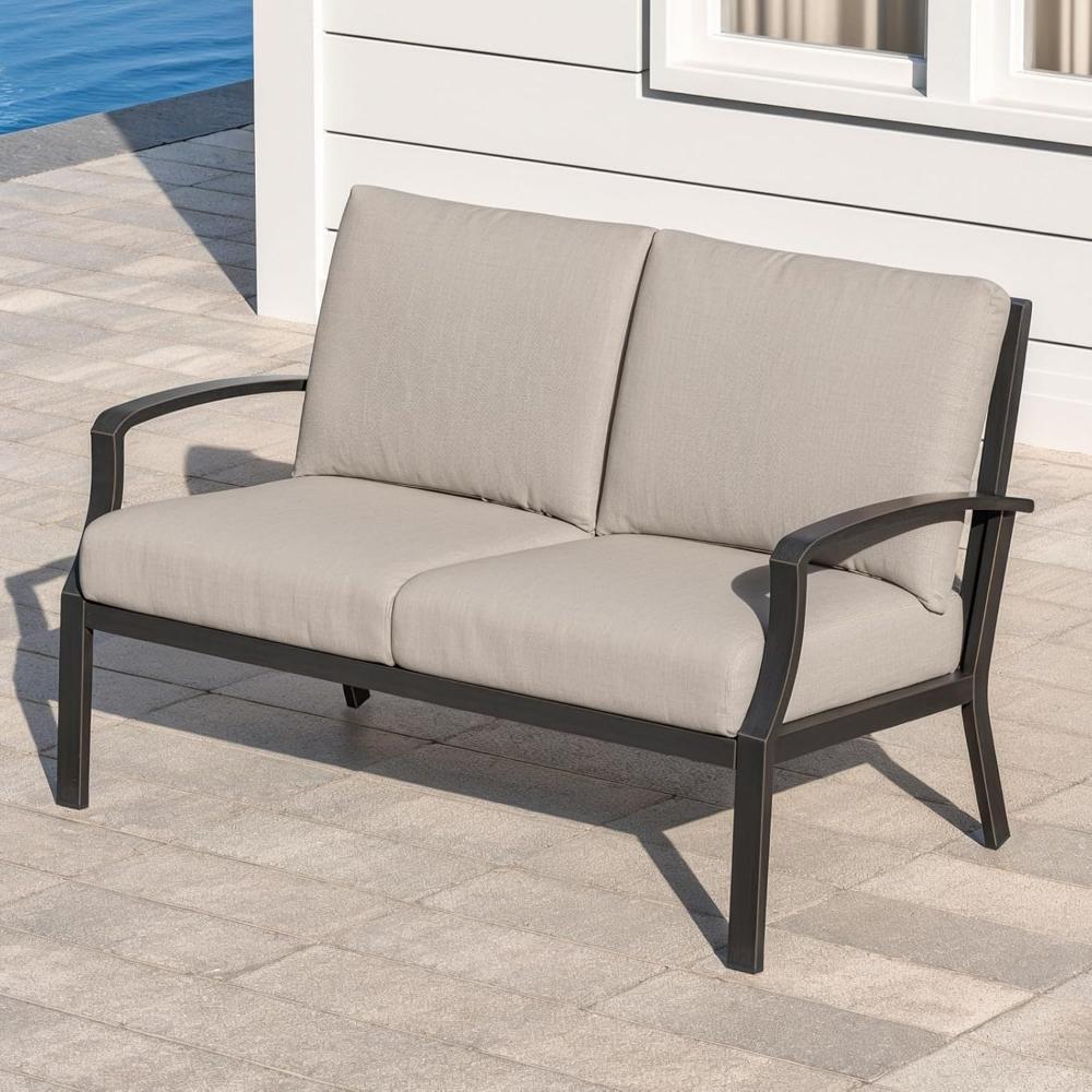Modern Never-Rust Aluminum Outdoor Loveseat