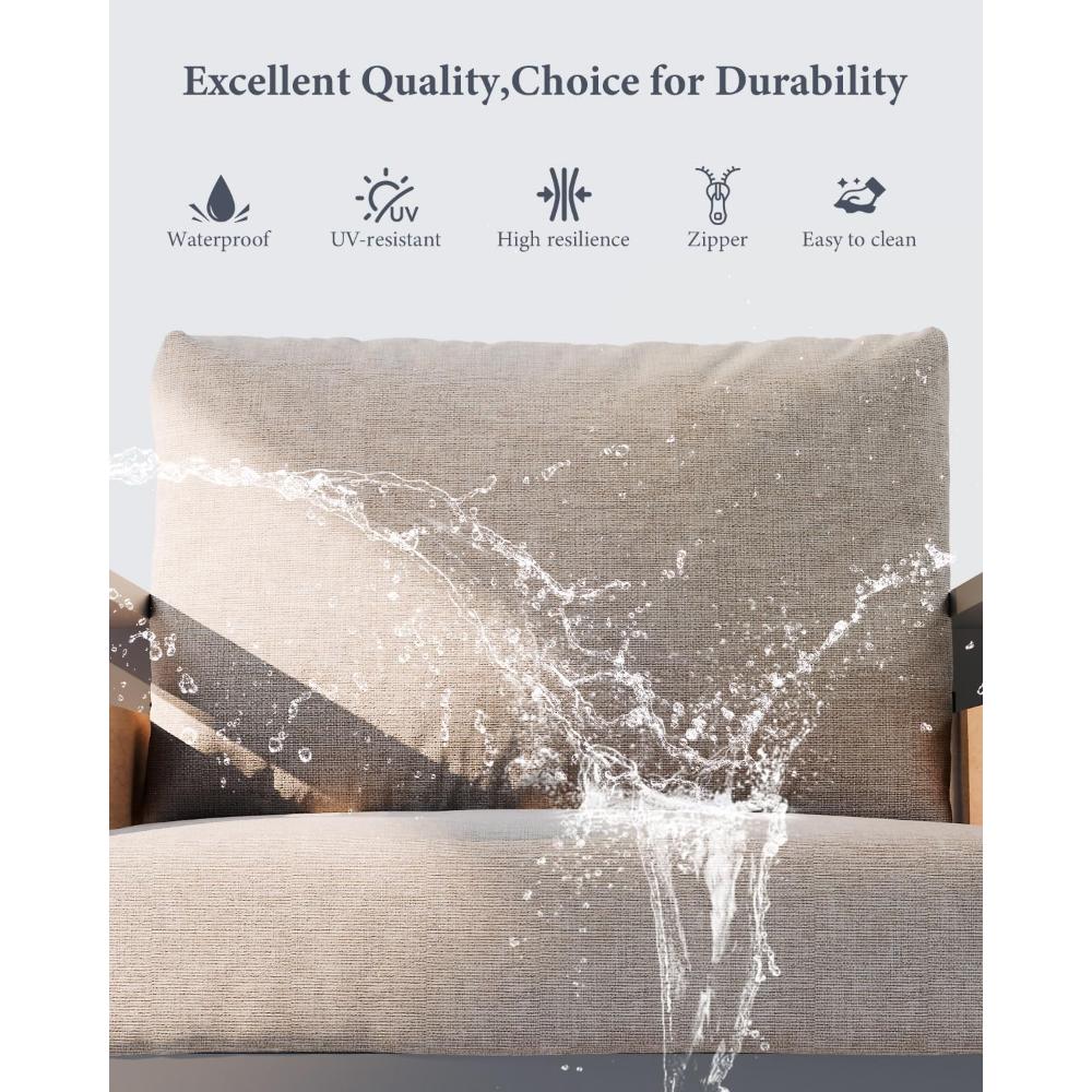 Aluminum Loveseat With Washable Thick Cushion - Image 3