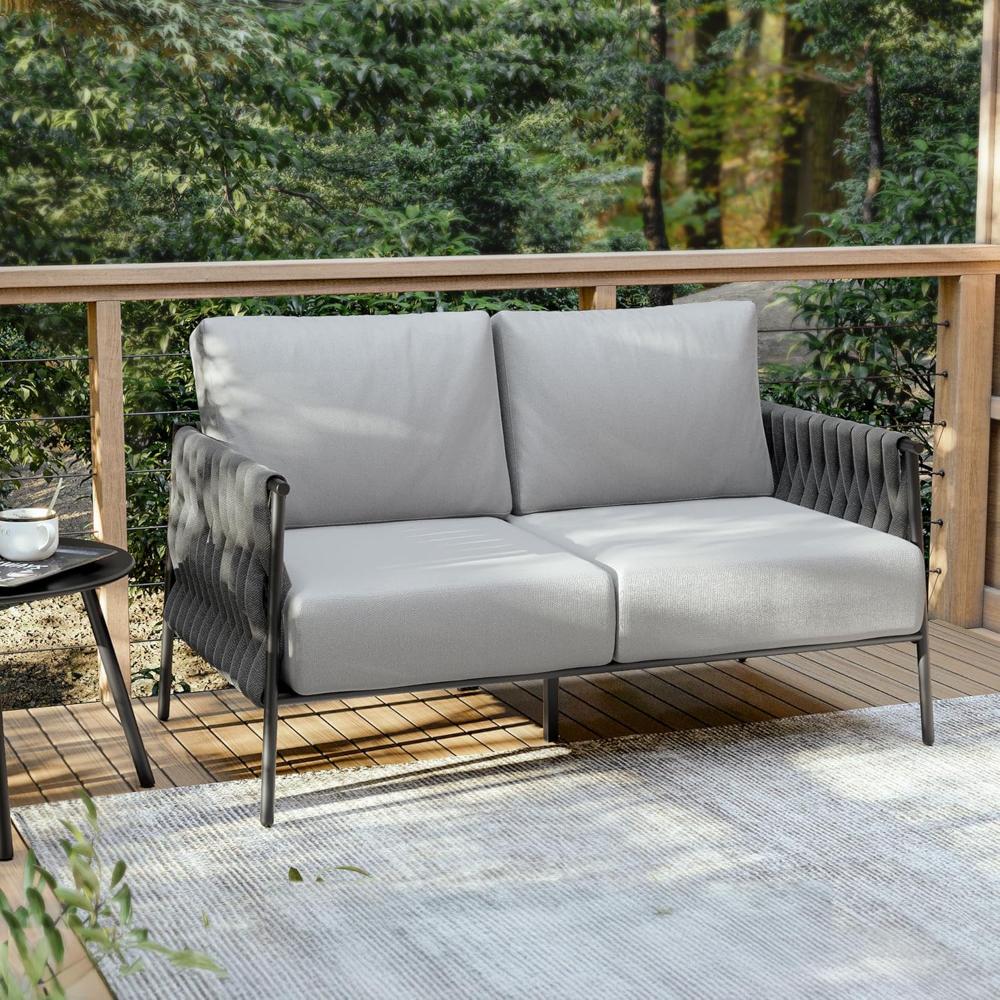 Misty-Grey Deep Seating Outdoor Loveseat