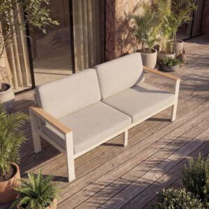 Thick Powder-Coated Frame Aluminum Loveseat