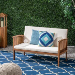 Patina Finish Outdoor Acacia Wood Loveseat
